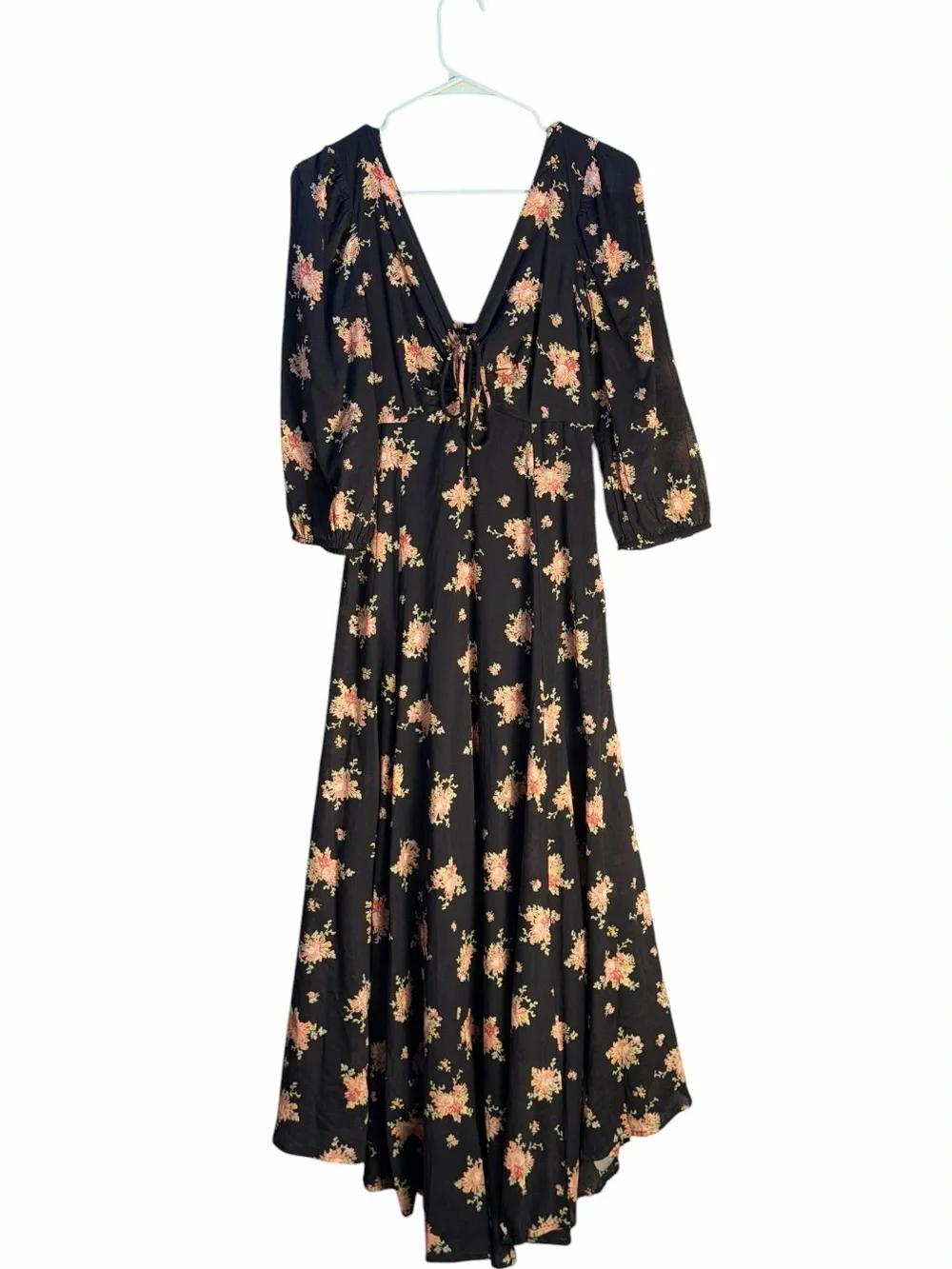 floral free people dresses embroidered puff sleeve maxi dress in yellow Adriel Midi in Nugmet Combo The Adriel Midi in Nugmet Combo by Free People is the perfect blend of elegance and charm Free People | Dresses |